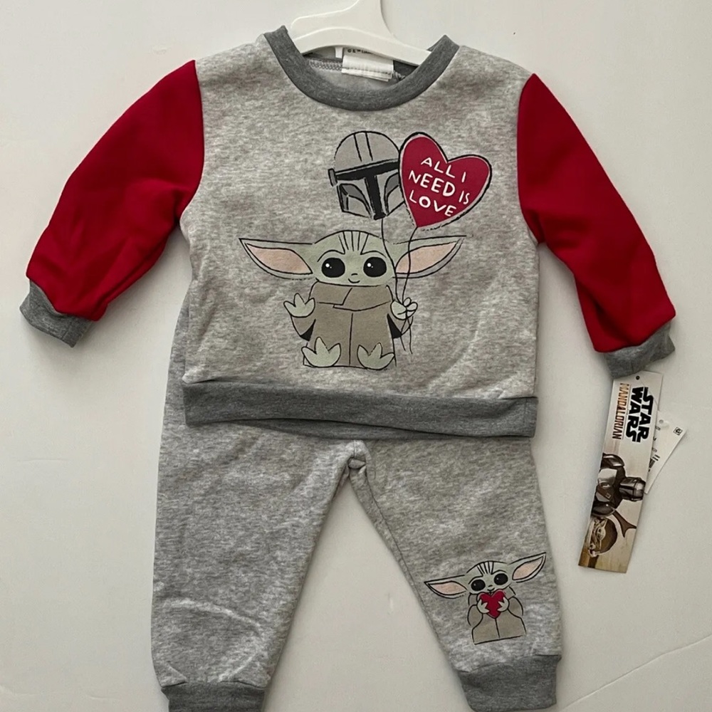 Star Wars 3-6 Months The Child Baby Yoda Grogu Mandalorian Sweats Shirt Pants